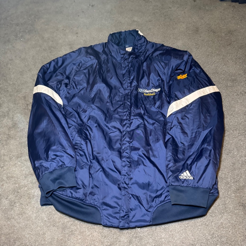 Adidas UC San Diego Softball Tritons‎ Jacket Navy Blue Full Zip Mens Medium